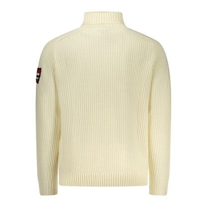 Norway 1963 rullekravesweater i uld og marabou – hvid
