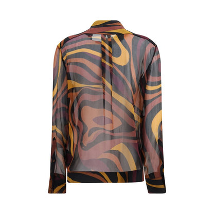 Emilio Pucci Marmo creponne-skjorte i silke – flerfarvet