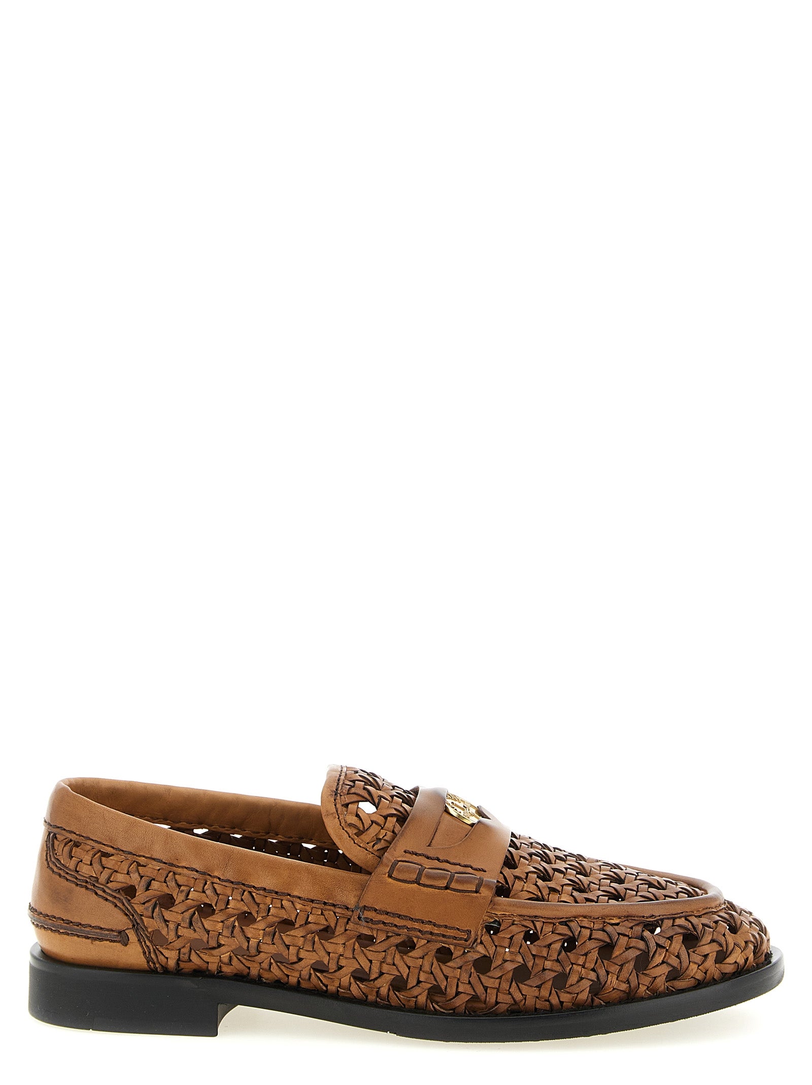 Miu Miu Brown Calfskin Slip-On Loafers