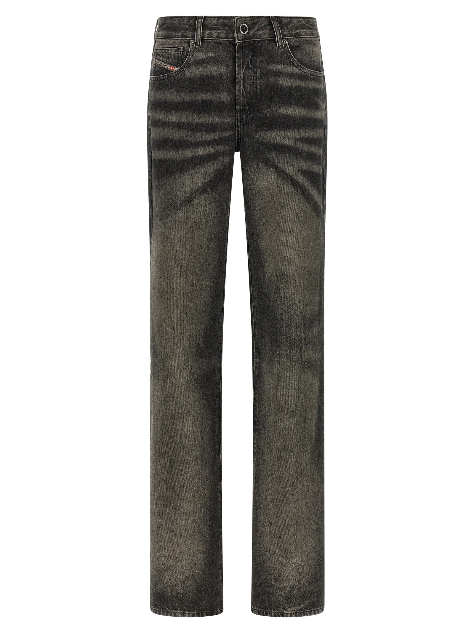 Diesel Black Cotton Straight-Leg Jeans