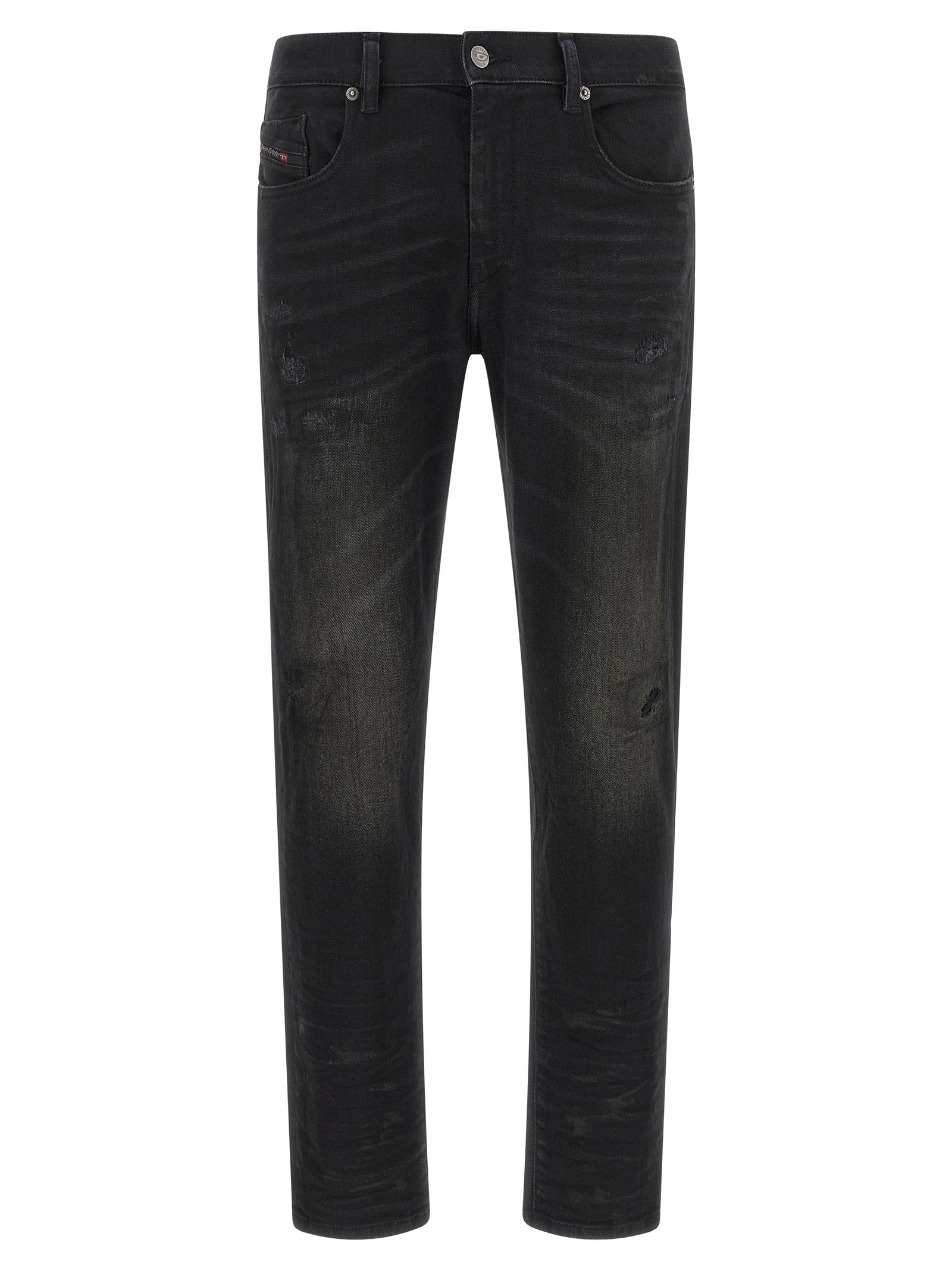 Diesel Black Cotton Tapered Jeans