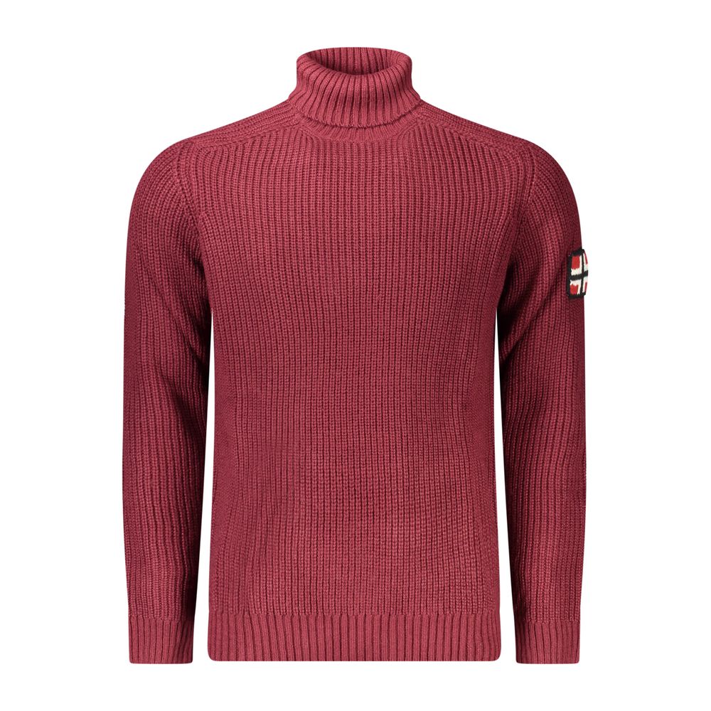 Norway 1963 rullekravesweater i uldblanding – rød