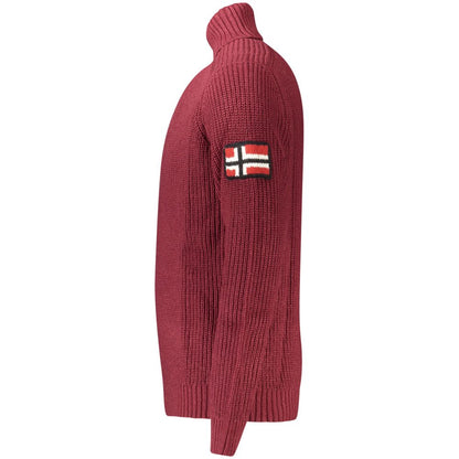 Norway 1963 rullekravesweater i uldblanding – rød