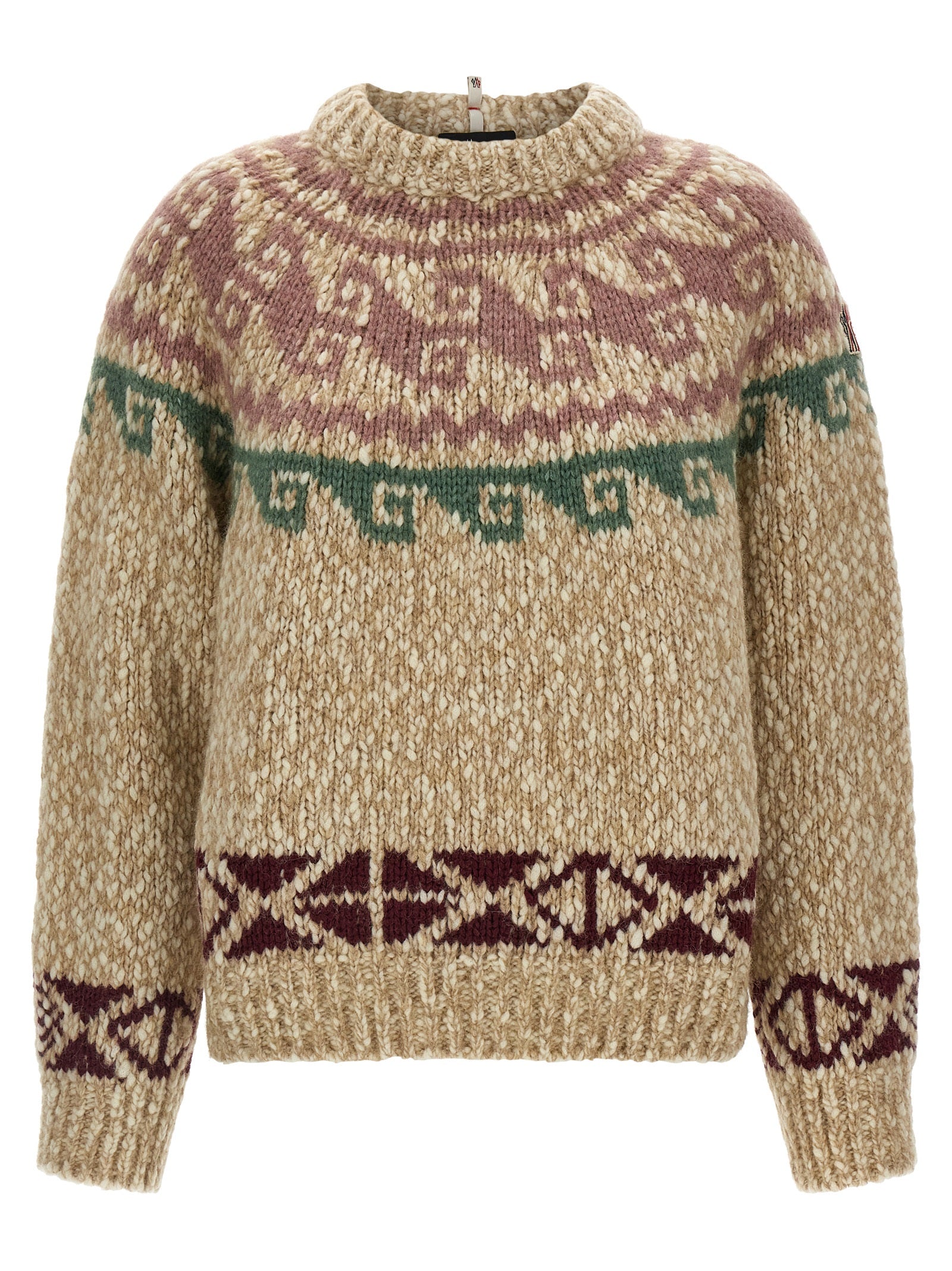 Moncler Grenoble Beige Wool Cardigan