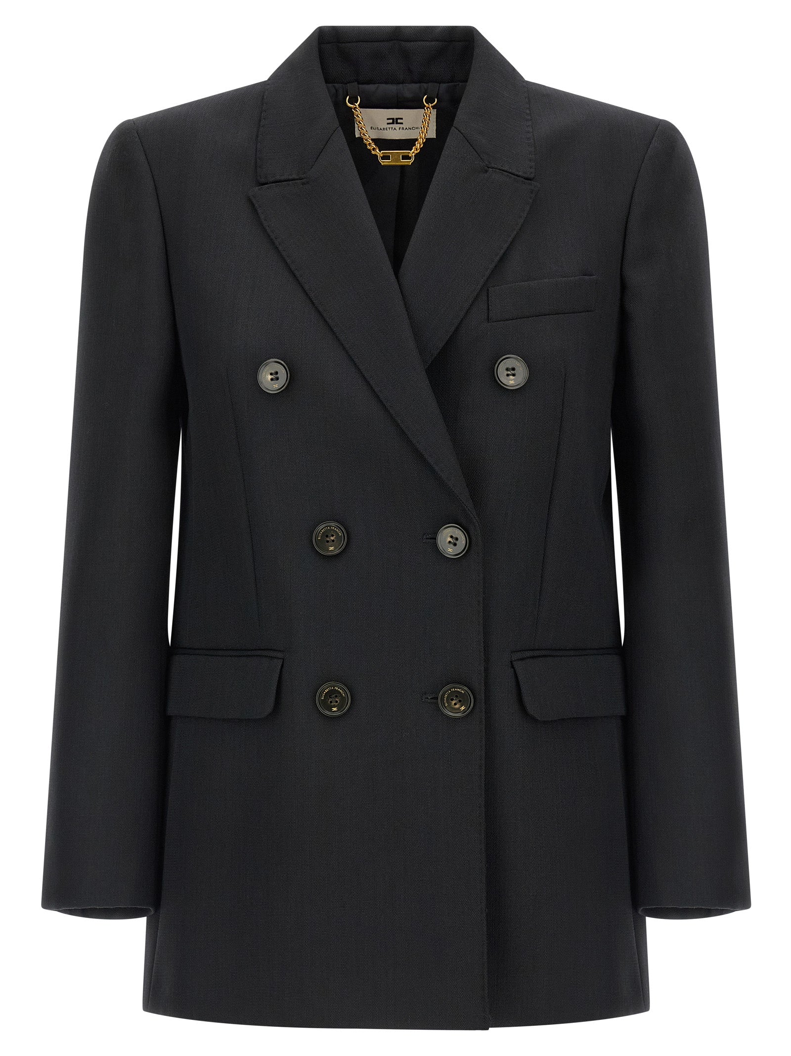 Elisabetta Franchi Black Virgin Wool Blazer