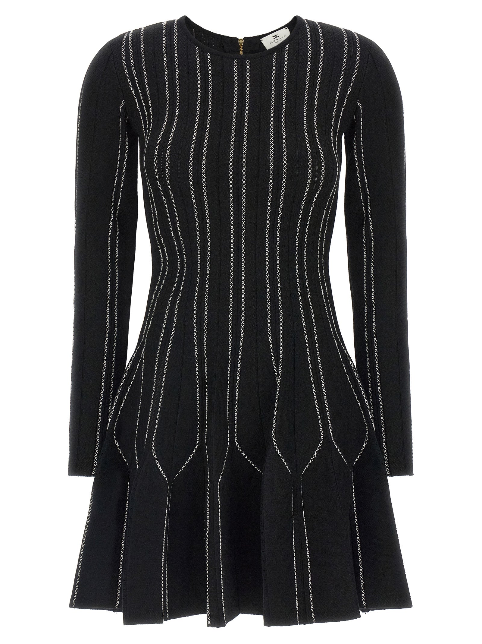 Elisabetta Franchi Black Viscose Short Dress