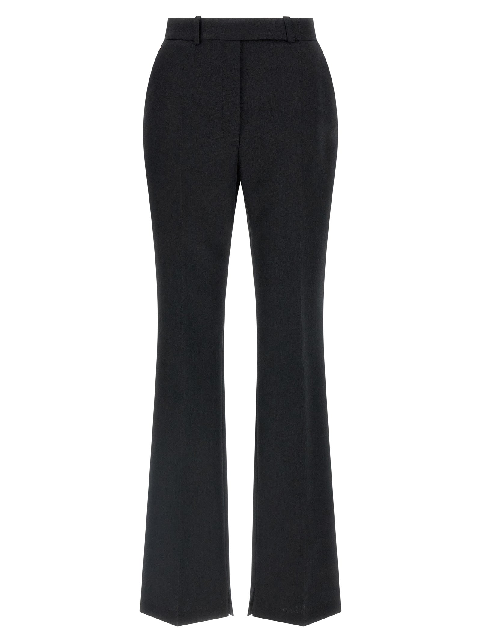 Elisabetta Franchi Black Virgin Wool Flared Pants