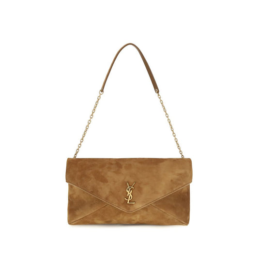 Saint Laurent Cassandre skuldertaske – beige ruskind