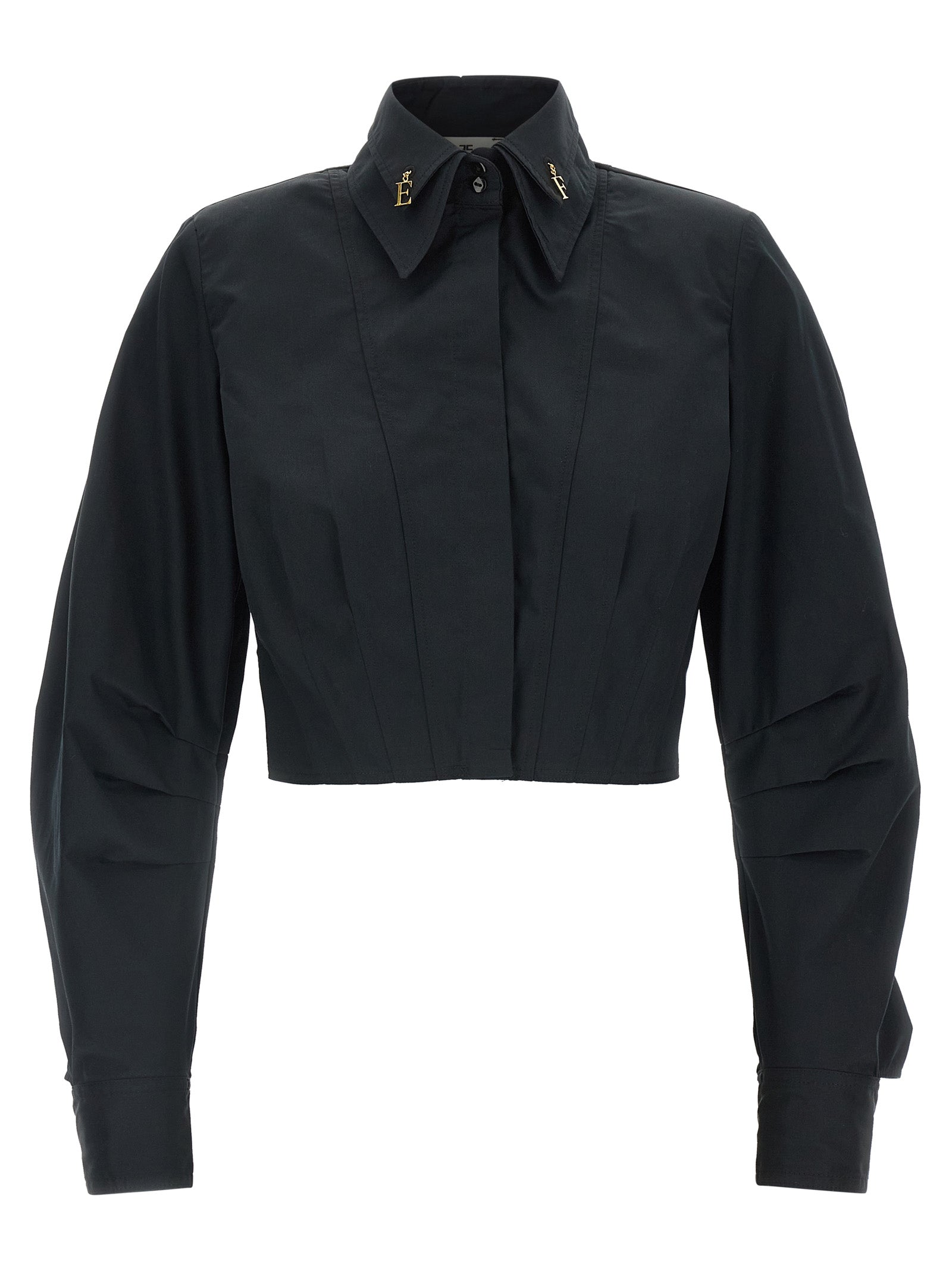 Elisabetta Franchi Black Cotton Blouse