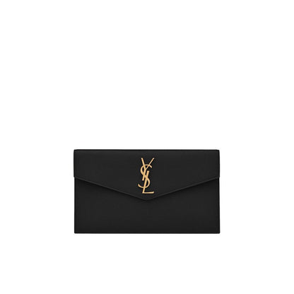 Sort Saint Laurent clutch i læder