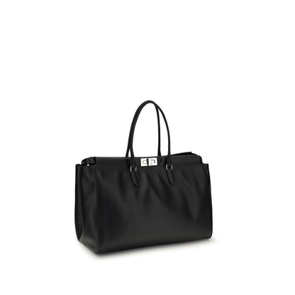 Fendi Black Calf Leather Bos Taurus Handbag