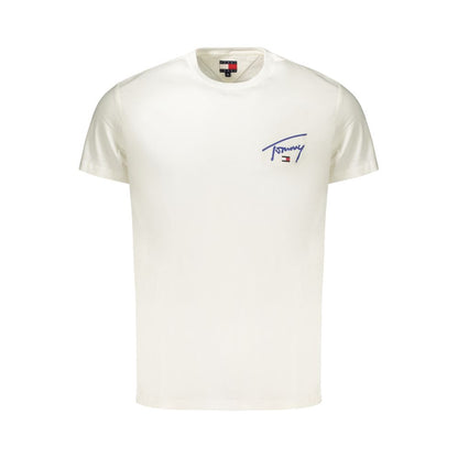 Tommy Hilfiger T-shirt med logoprint til mænd – hvid