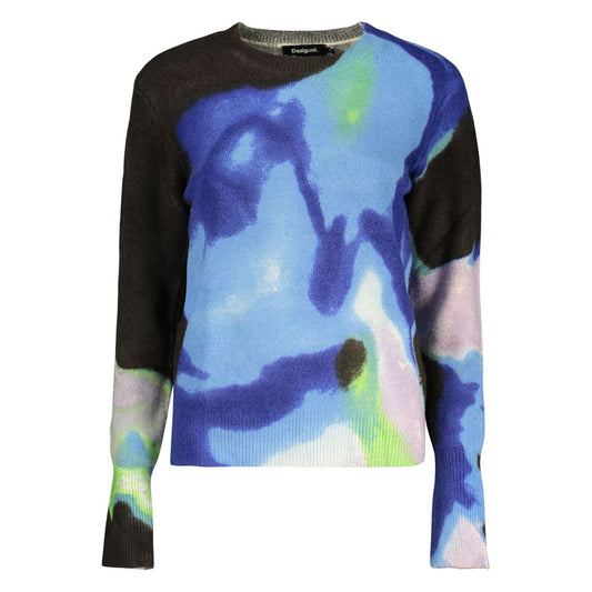 Desigual Jers Clouds mønstret sweater til kvinder – blå