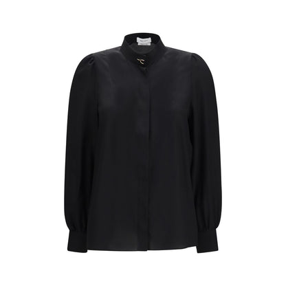 Alexander McQueen Wishbone silkebluse – sort