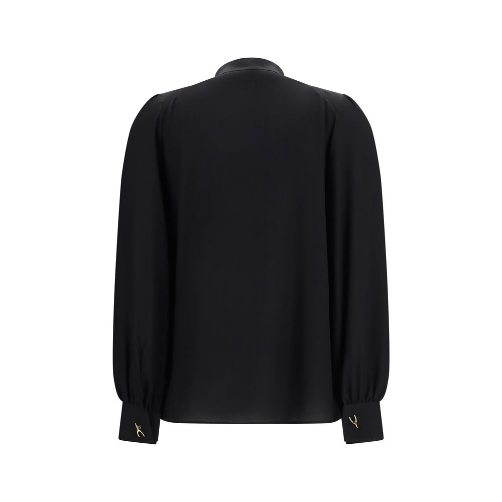 Alexander McQueen Wishbone silkebluse – sort
