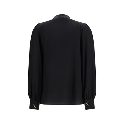 Alexander McQueen Wishbone silkebluse – sort
