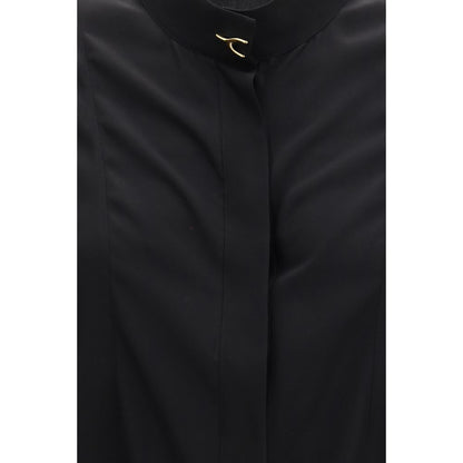 Alexander McQueen Wishbone silkebluse – sort