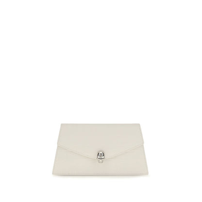Hvid Alexander McQueen Skull Mini clutch i kalvelæder