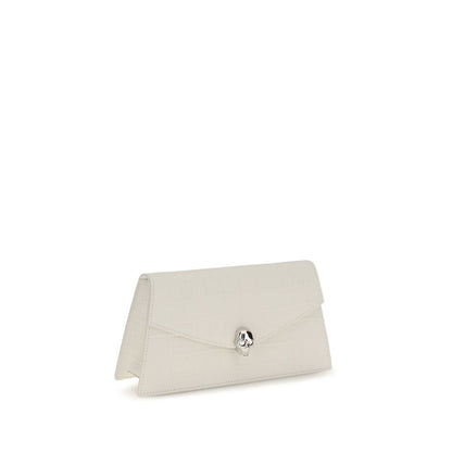 Hvid Alexander McQueen Skull Mini clutch i kalvelæder