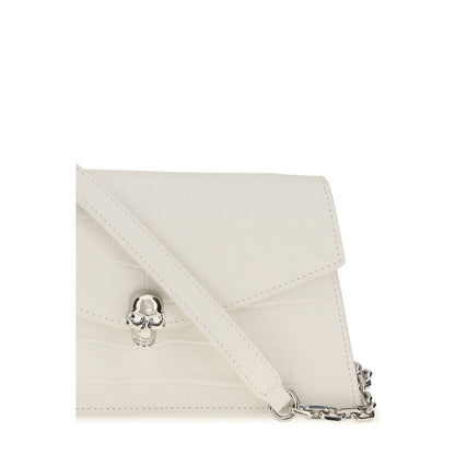 Hvid Alexander McQueen Skull Mini clutch i kalvelæder