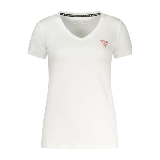 Guess Jeans V-neck T-shirt til kvinder – hvid