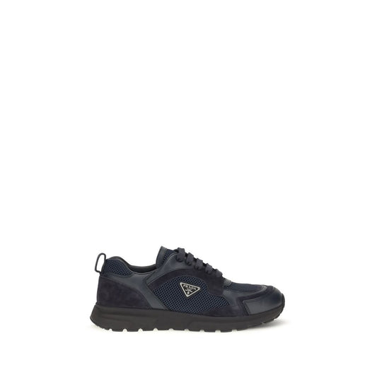 Prada Prax sneakers i læder og tekstil – blå