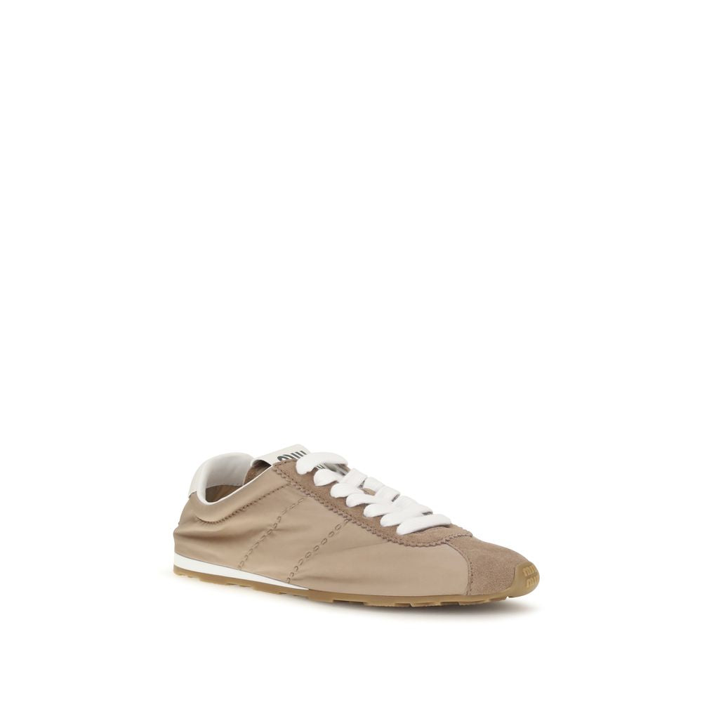 Miu Miu Plume sneakers i kalvelæder – beige
