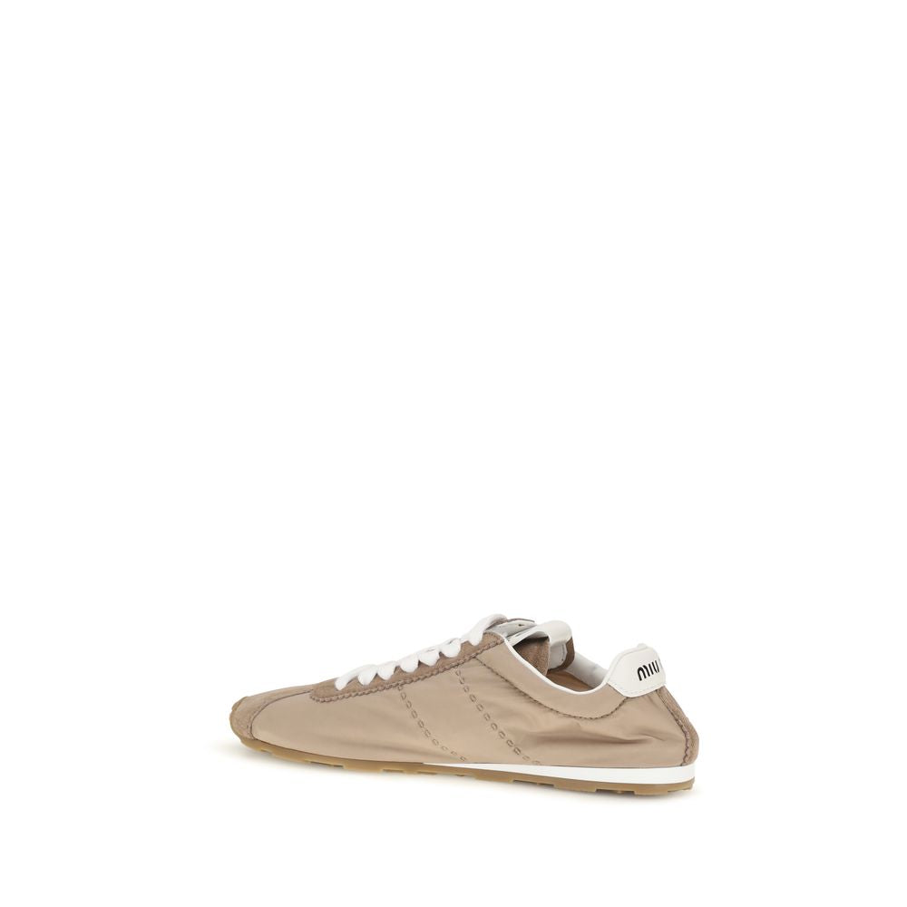 Miu Miu Plume sneakers i kalvelæder – beige
