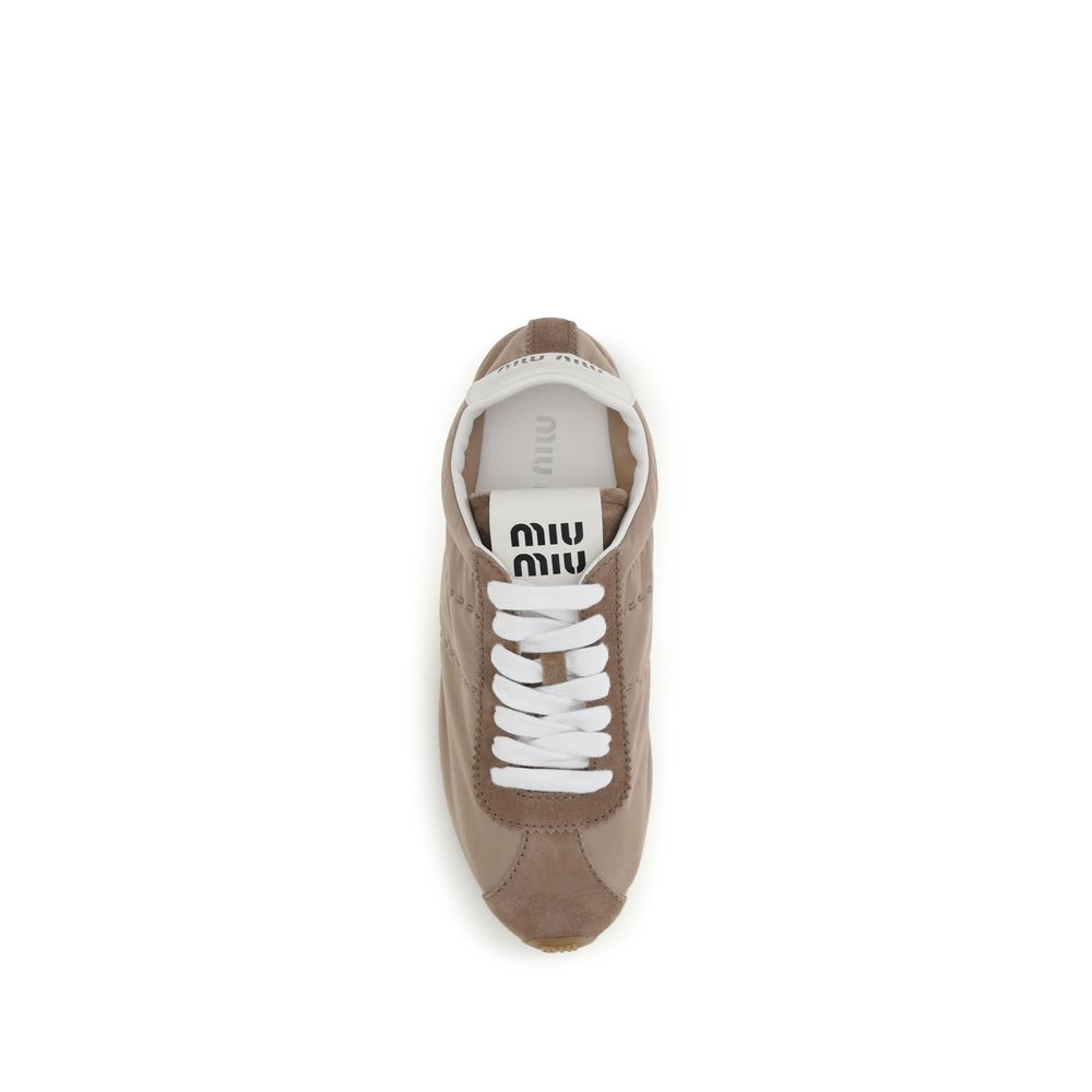 Miu Miu Plume sneakers i kalvelæder – beige