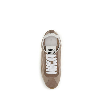 Miu Miu Plume sneakers i kalvelæder – beige