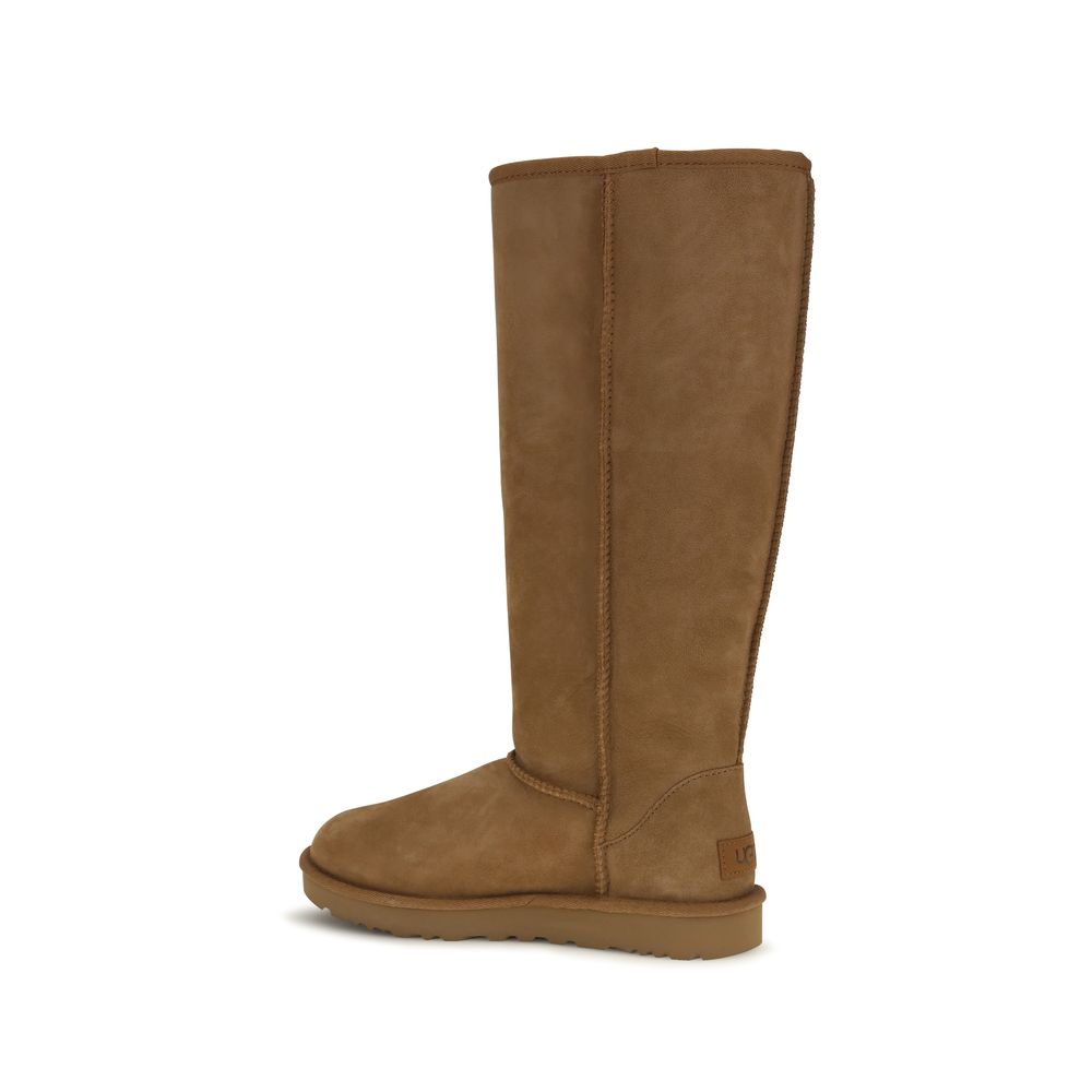 UGG Brown Calf Leather Bos Taurus Flat Boots