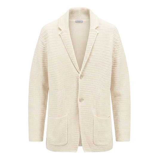 Malo White Cotton Men's Cardigan