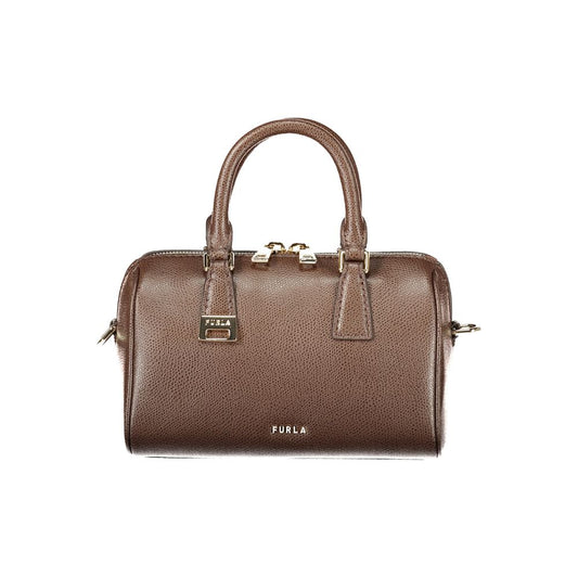 Furla Olivia Mini Boston-taske i læder – brun