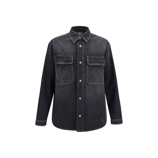 Palm Angels denimskjorte med ryglogo – blå