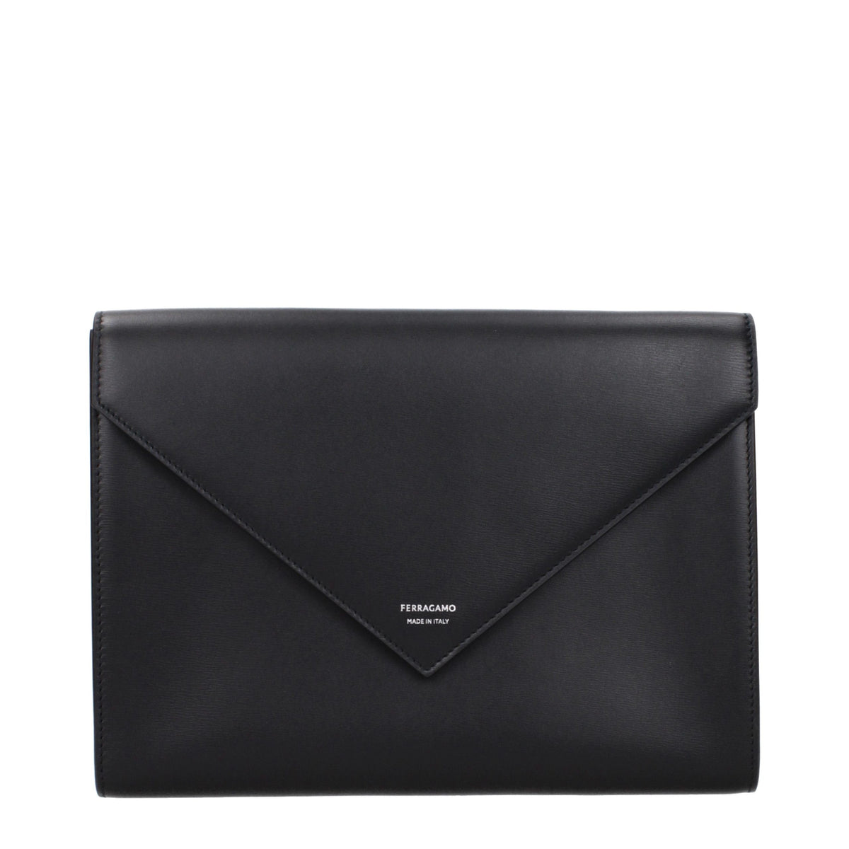 Ferragamo clutch i læder – sort (661698785159)