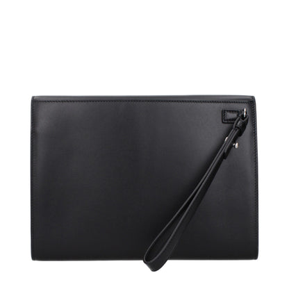 Ferragamo clutch i læder – sort (661698785159)