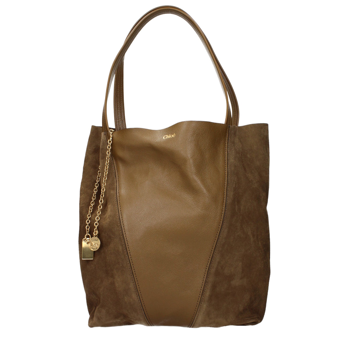 Chloé skuldertaske i ruskind – brun (CH25WS811Q7620V)