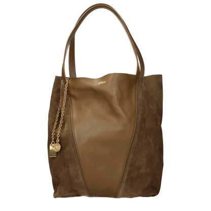 Chloé skuldertaske i ruskind – brun (CH25WS811Q7620V)