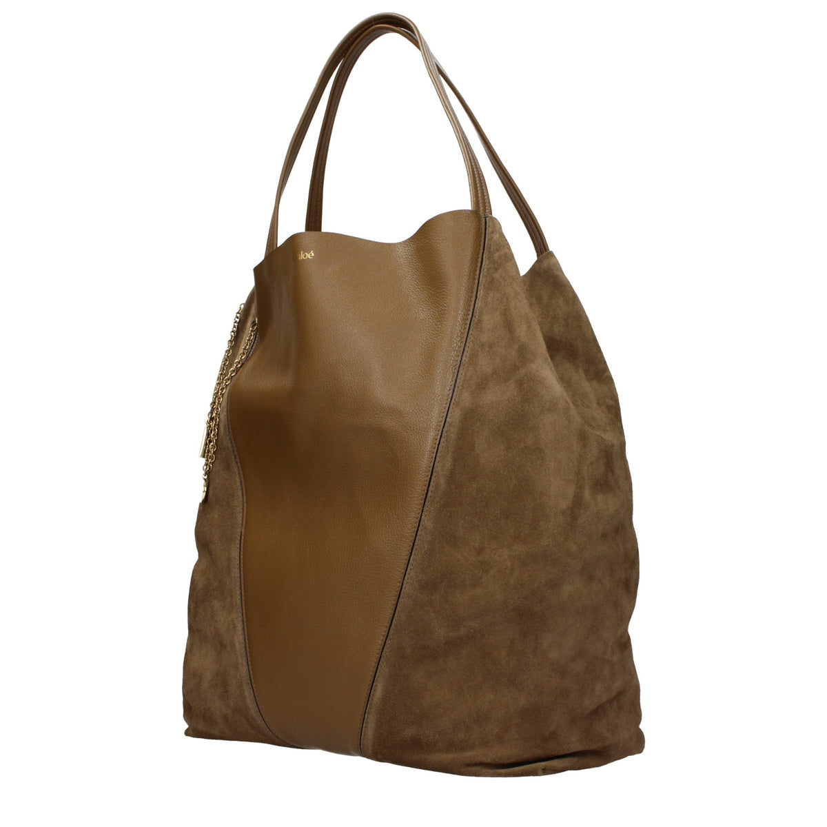 Chloé skuldertaske i ruskind – brun (CH26SS810Q7620V)