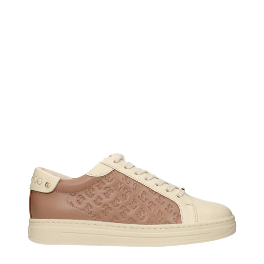 Beige lave sneakers i læder fra Jimmy Choo