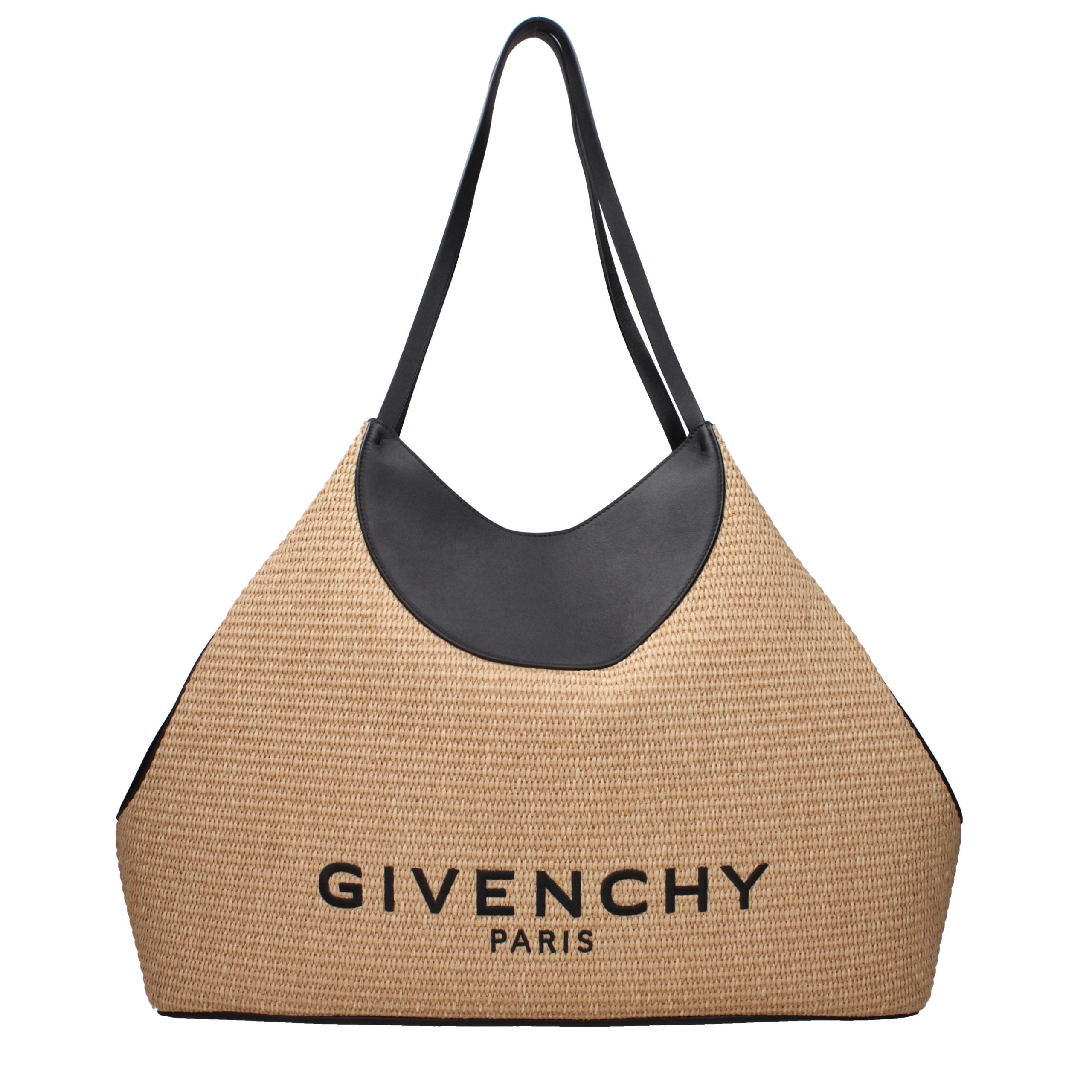 Beige Givenchy skuldertaske i raffia