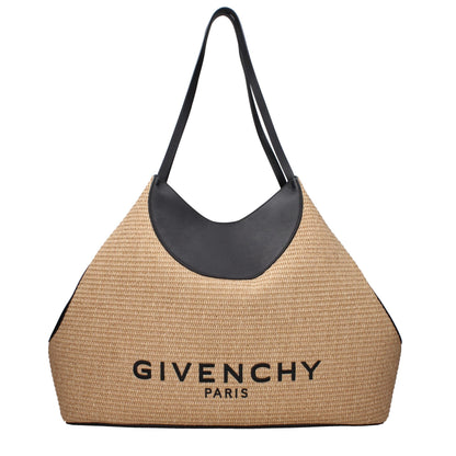 Beige Givenchy skuldertaske i raffia