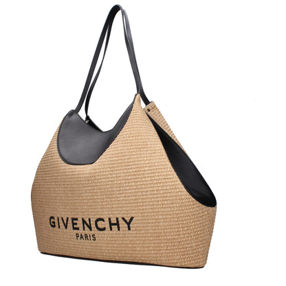 Beige Givenchy skuldertaske i raffia