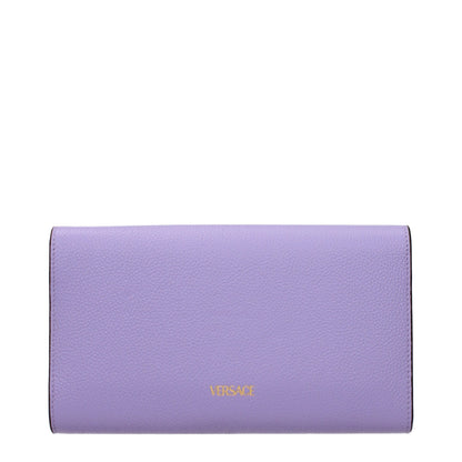 Versace Purple Leather Clutch Bag