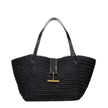 Tom Ford Black Raffia Shoulder Bag