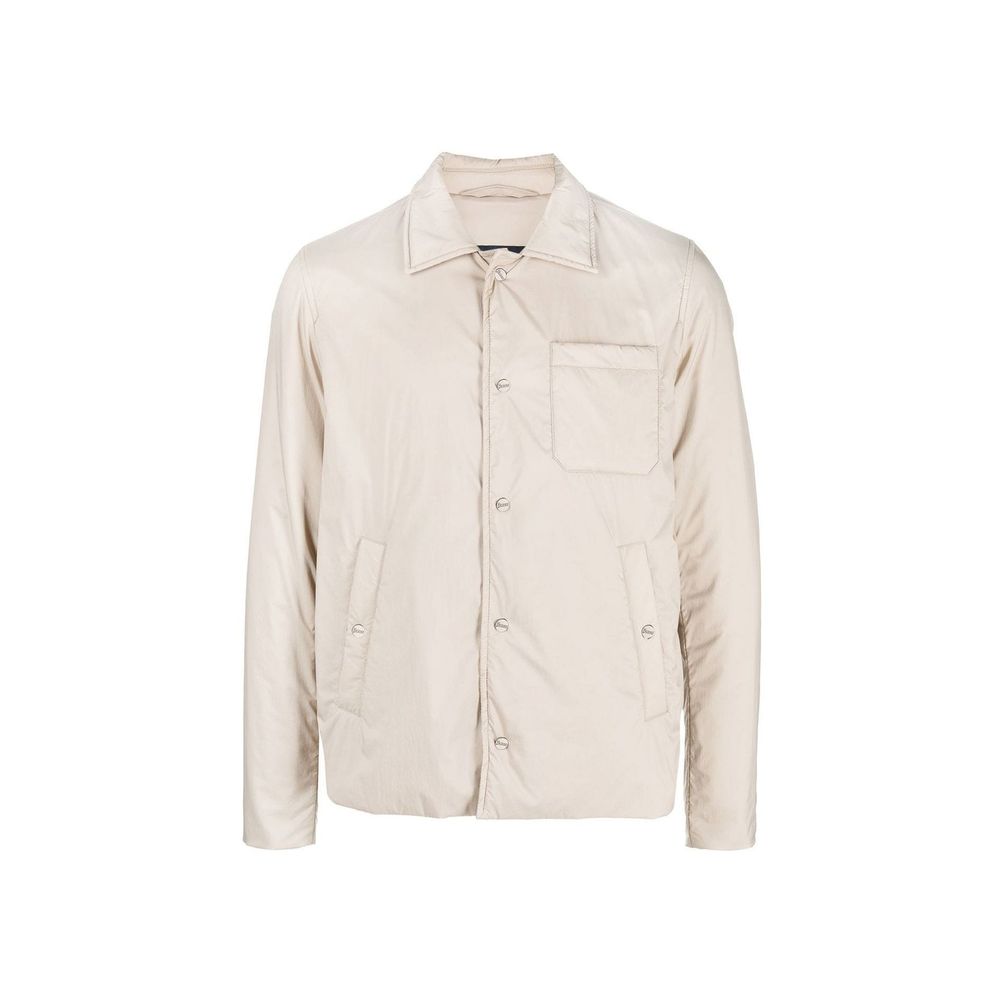 Herno beige lang jakke i polyamid