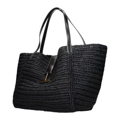 Tom Ford sort skuldertaske i raffia