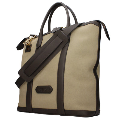Tom Ford beige håndtaske i stof