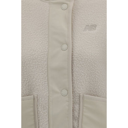 New Balance White Recycled Polyester Shell Jacket