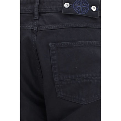 Stone Island sorte bomuldsjeans med lige ben
